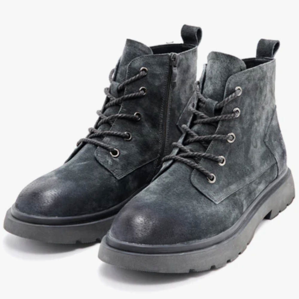 Women Size 9 Army Boots Charcoal Gray Black Army Combat Comfortable Ankle Boot